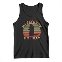 Groundhog Day Tank Top My Favorite Holiday Ground Hog Shadow Retro Sunset