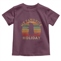 Groundhog Day Toddler T Shirt My Favorite Holiday Ground Hog Shadow Retro Sunset