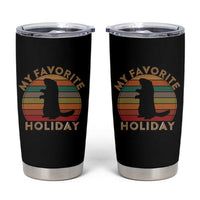 Groundhog Day Tumbler Cup My Favorite Holiday Ground Hog Shadow Retro Sunset