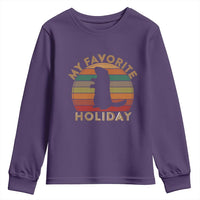 Groundhog Day Youth Sweatshirt My Favorite Holiday Ground Hog Shadow Retro Sunset