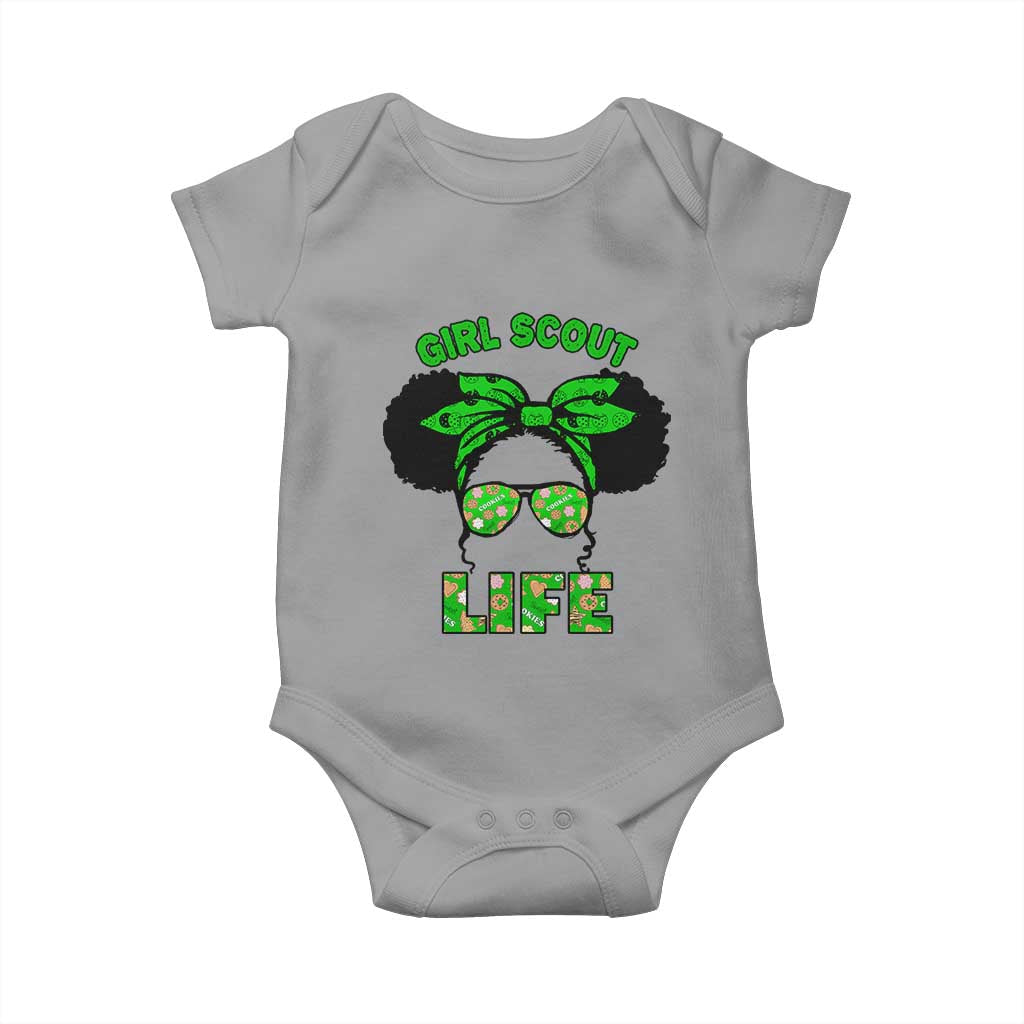 Scout Girl Cookie Dealer Baby Onesie Troop Leader Little Messy Bun - Wonder Print Shop