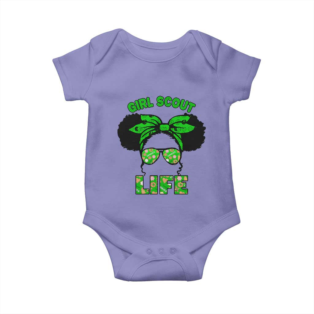 Scout Girl Cookie Dealer Baby Onesie Troop Leader Little Messy Bun - Wonder Print Shop