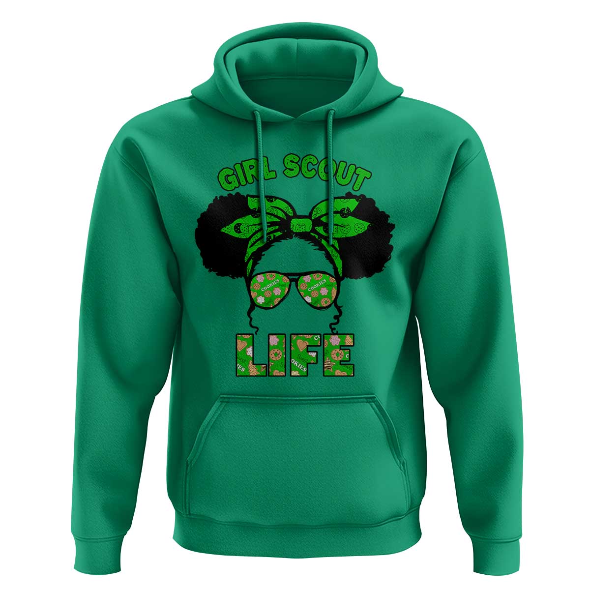 Scout Girl Cookie Dealer Hoodie Troop Leader Little Messy Bun TS02