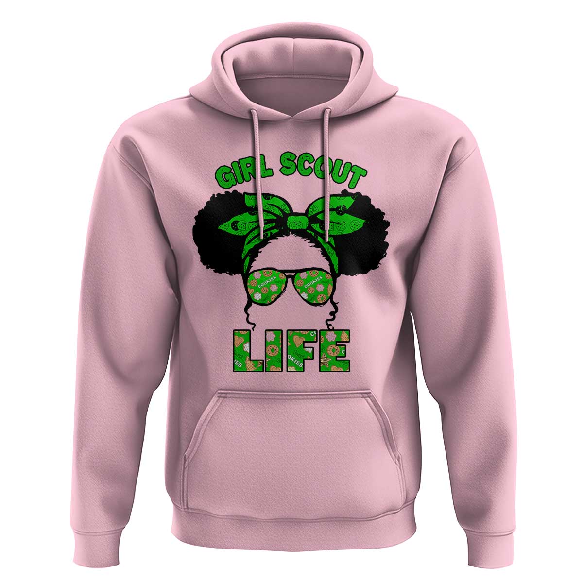Scout Girl Cookie Dealer Hoodie Troop Leader Little Messy Bun TS02