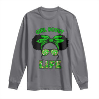 Scout Girl Cookie Dealer Long Sleeve Shirt Troop Leader Little Messy Bun - Wonder Print Shop