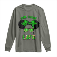 Scout Girl Cookie Dealer Long Sleeve Shirt Troop Leader Little Messy Bun - Wonder Print Shop
