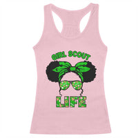 Scout Girl Cookie Dealer Racerback Tank Top Troop Leader Little Messy Bun - Wonder Print Shop