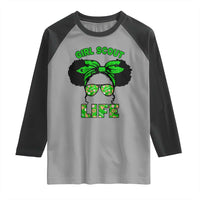 Scout Girl Cookie Dealer Raglan Shirt Troop Leader Little Messy Bun - Wonder Print Shop