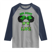 Scout Girl Cookie Dealer Raglan Shirt Troop Leader Little Messy Bun - Wonder Print Shop