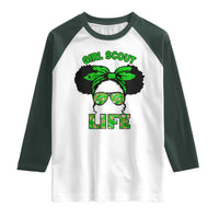 Scout Girl Cookie Dealer Raglan Shirt Troop Leader Little Messy Bun - Wonder Print Shop