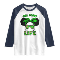 Scout Girl Cookie Dealer Raglan Shirt Troop Leader Little Messy Bun - Wonder Print Shop