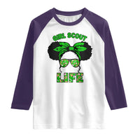 Scout Girl Cookie Dealer Raglan Shirt Troop Leader Little Messy Bun - Wonder Print Shop