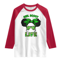 Scout Girl Cookie Dealer Raglan Shirt Troop Leader Little Messy Bun - Wonder Print Shop