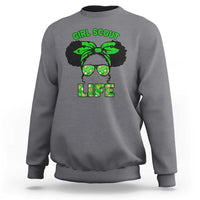 Scout Girl Cookie Dealer Sweatshirt Troop Leader Little Messy Bun TS02