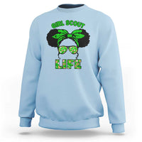 Scout Girl Cookie Dealer Sweatshirt Troop Leader Little Messy Bun TS02