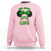 Scout Girl Cookie Dealer Sweatshirt Troop Leader Little Messy Bun TS02