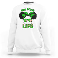Scout Girl Cookie Dealer Sweatshirt Troop Leader Little Messy Bun TS02