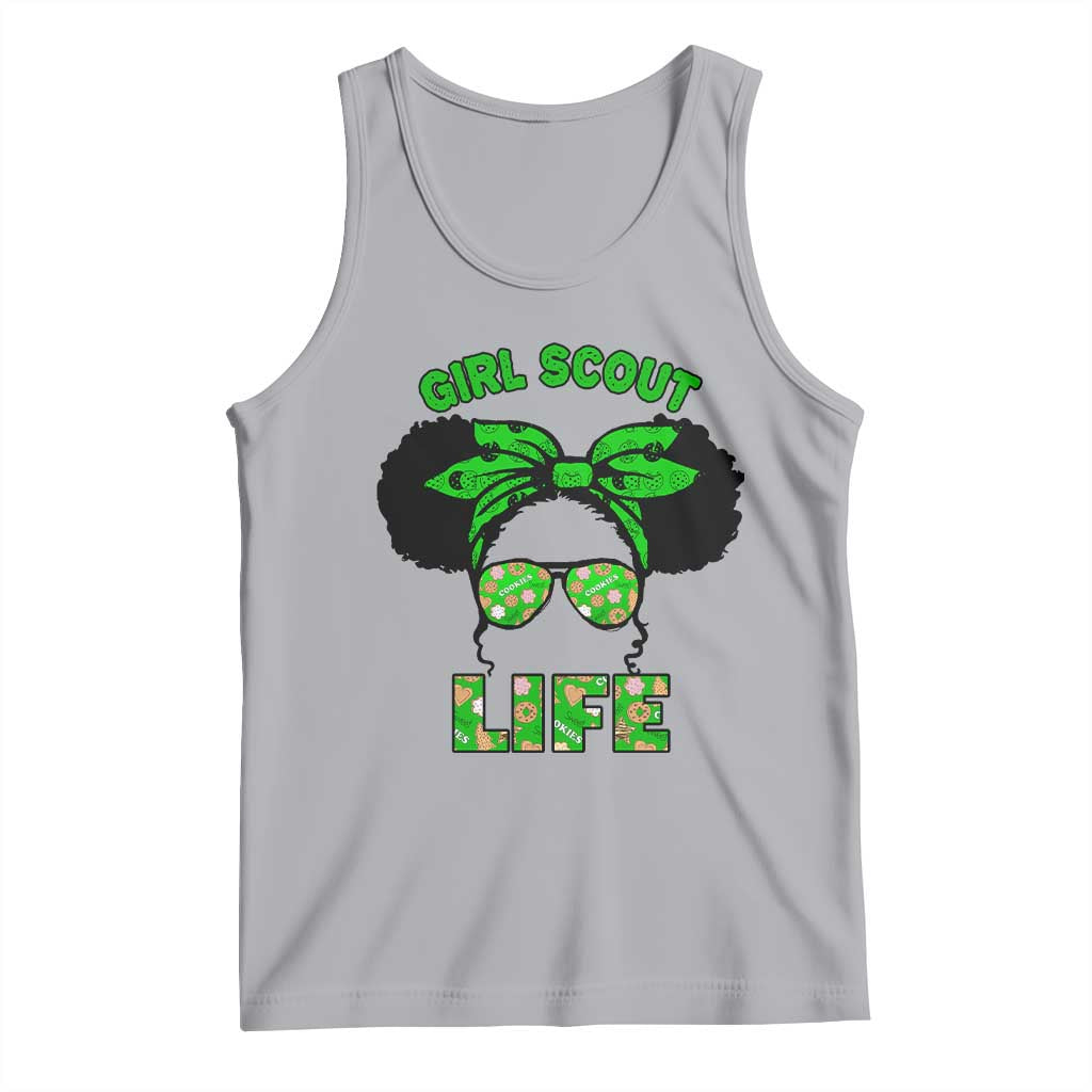 Scout Girl Cookie Dealer Tank Top Troop Leader Little Messy Bun - Wonder Print Shop