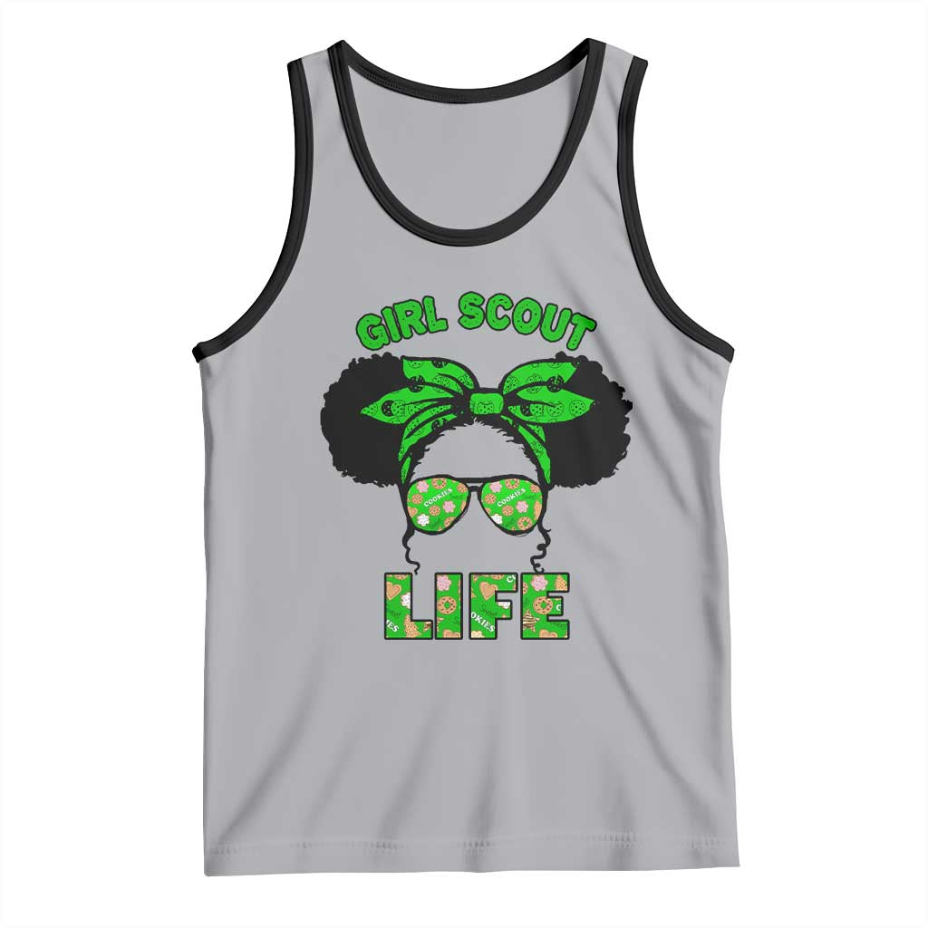 Scout Girl Cookie Dealer Tank Top Troop Leader Little Messy Bun - Wonder Print Shop