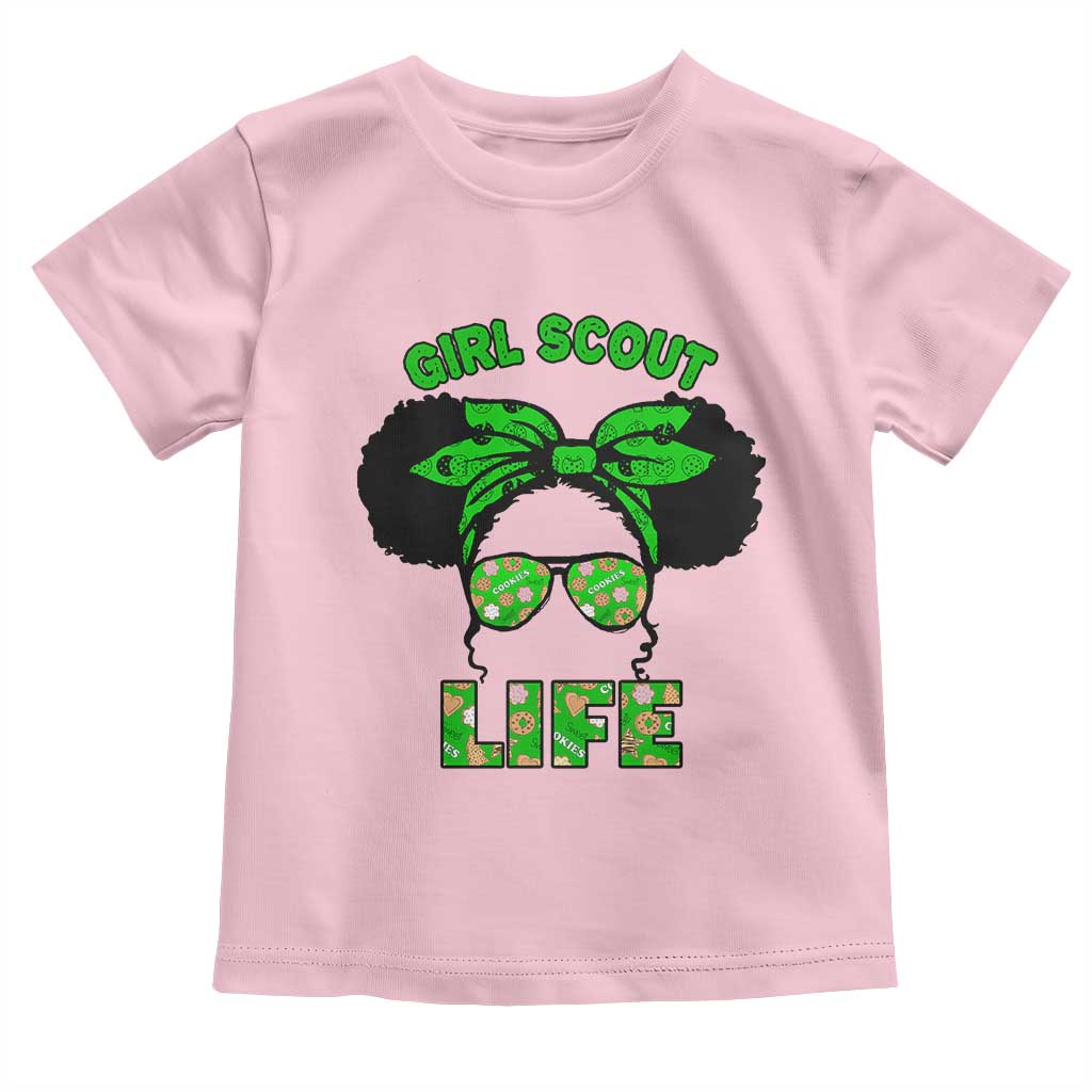 Scout Girl Cookie Dealer Toddler T Shirt Troop Leader Little Messy Bun - Wonder Print Shop