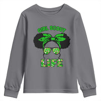 Scout Girl Cookie Dealer Youth Sweatshirt Troop Leader Little Messy Bun - Wonder Print Shop
