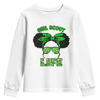 Scout Girl Cookie Dealer Youth Sweatshirt Troop Leader Little Messy Bun - Wonder Print Shop