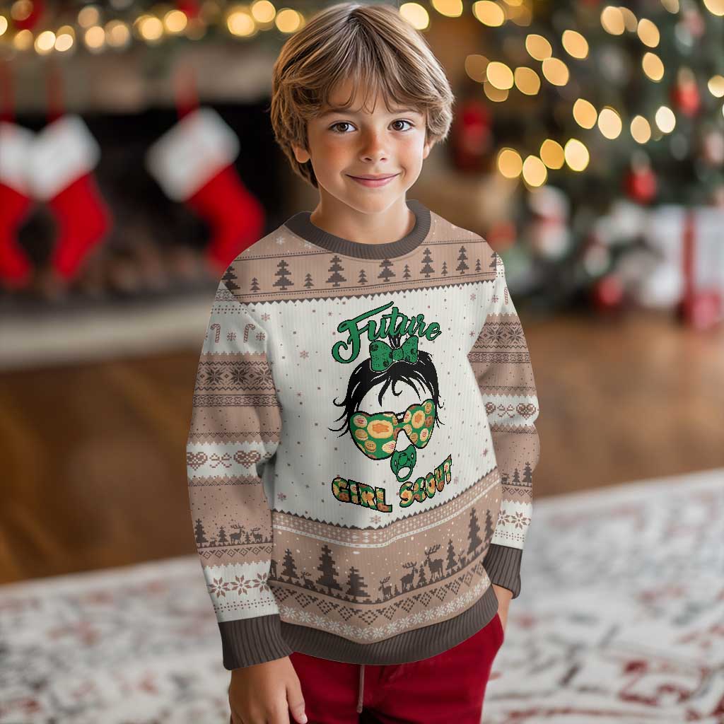 Scout Girl Cookie Dealer Ugly Christmas Sweater Troop Leader Kidlife Little Bun - Wonder Print Shop