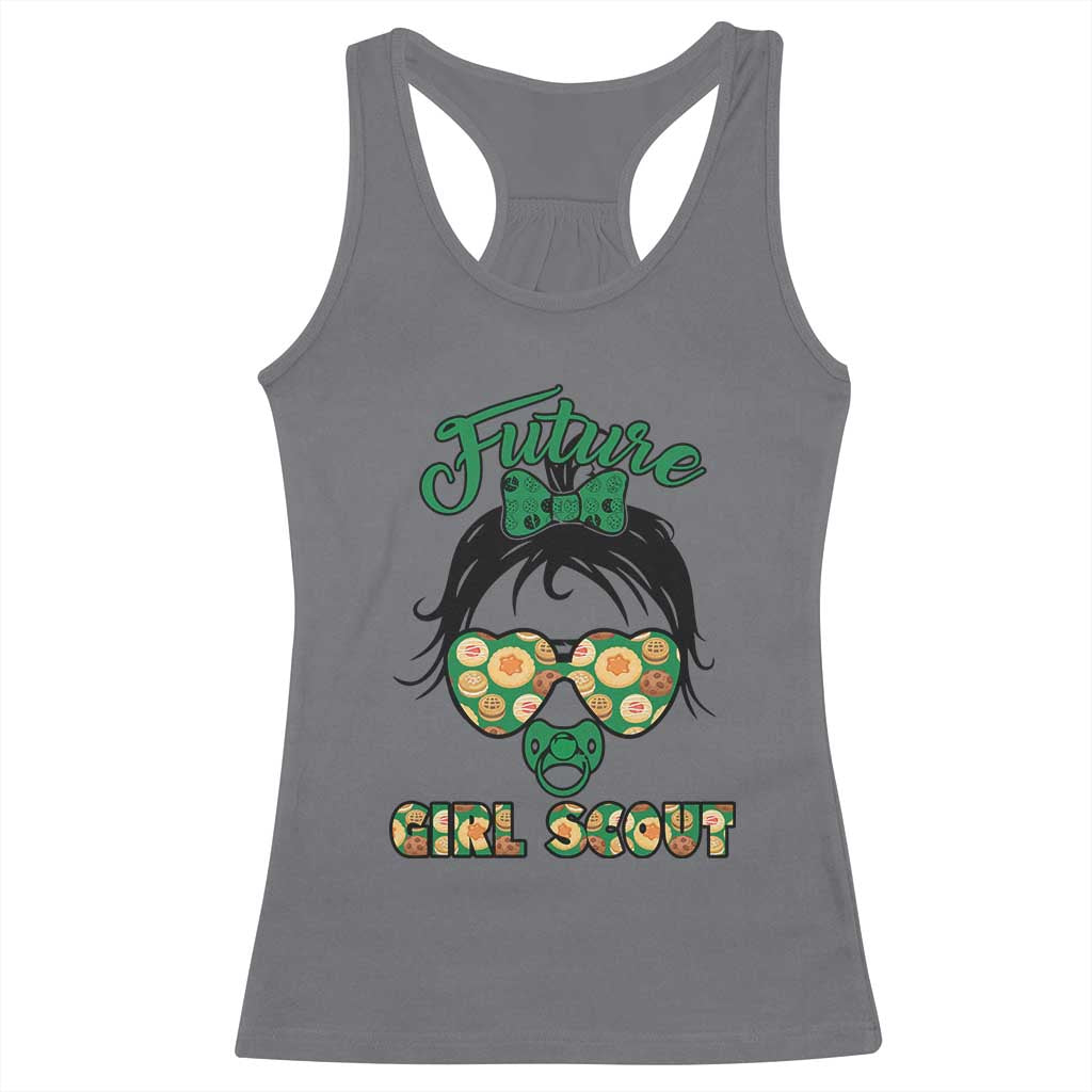 Scout Girl Cookie Dealer Racerback Tank Top Troop Leader Kidlife Little Bun - Wonder Print Shop