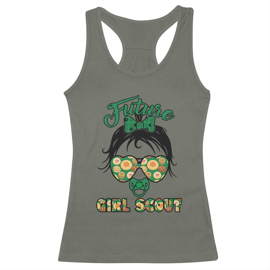 Scout Girl Cookie Dealer Racerback Tank Top Troop Leader Kidlife Little Bun - Wonder Print Shop