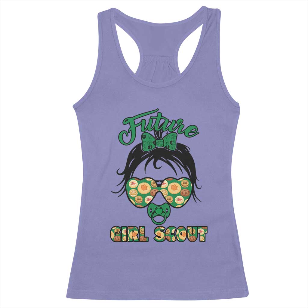 Scout Girl Cookie Dealer Racerback Tank Top Troop Leader Kidlife Little Bun - Wonder Print Shop