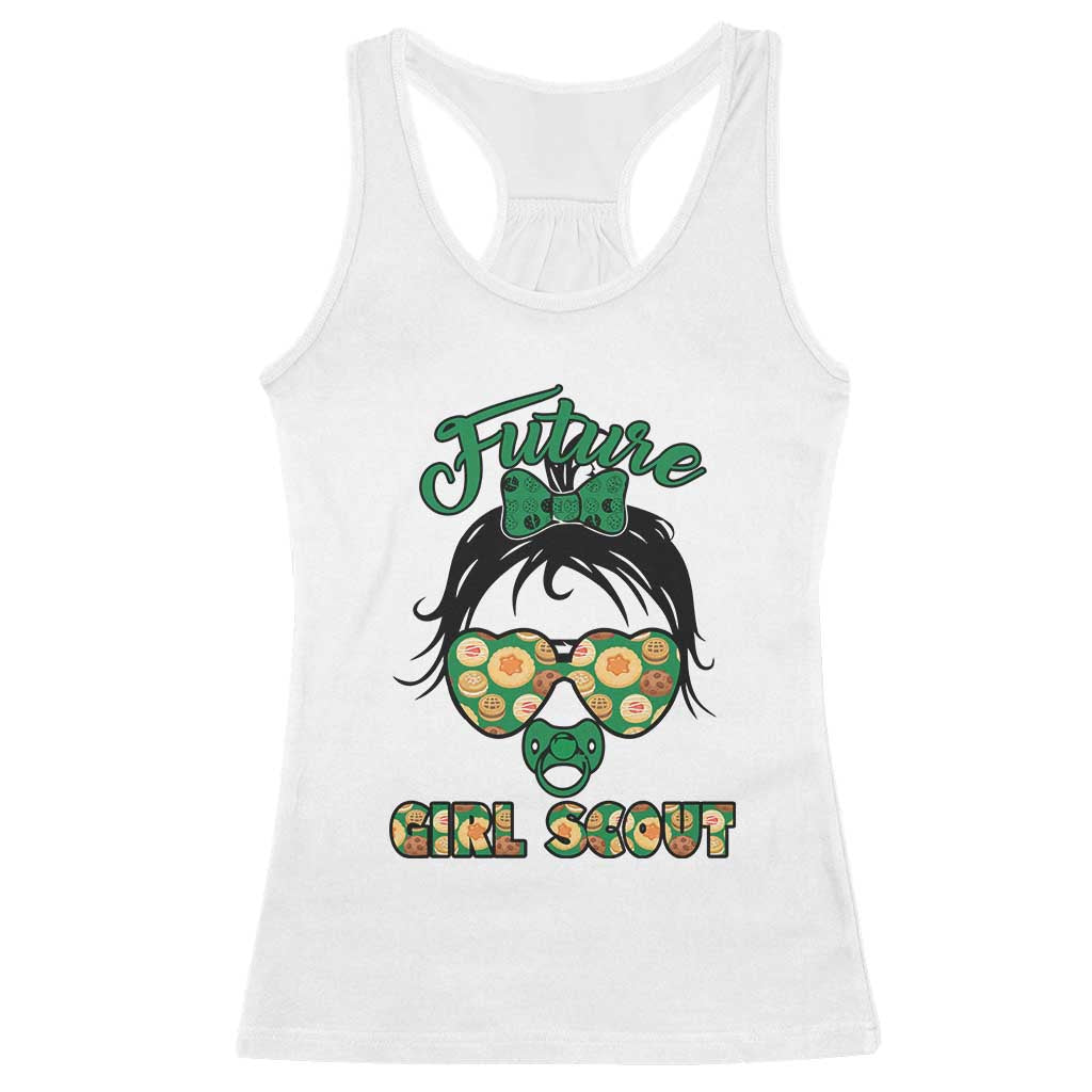 Scout Girl Cookie Dealer Racerback Tank Top Troop Leader Kidlife Little Bun - Wonder Print Shop