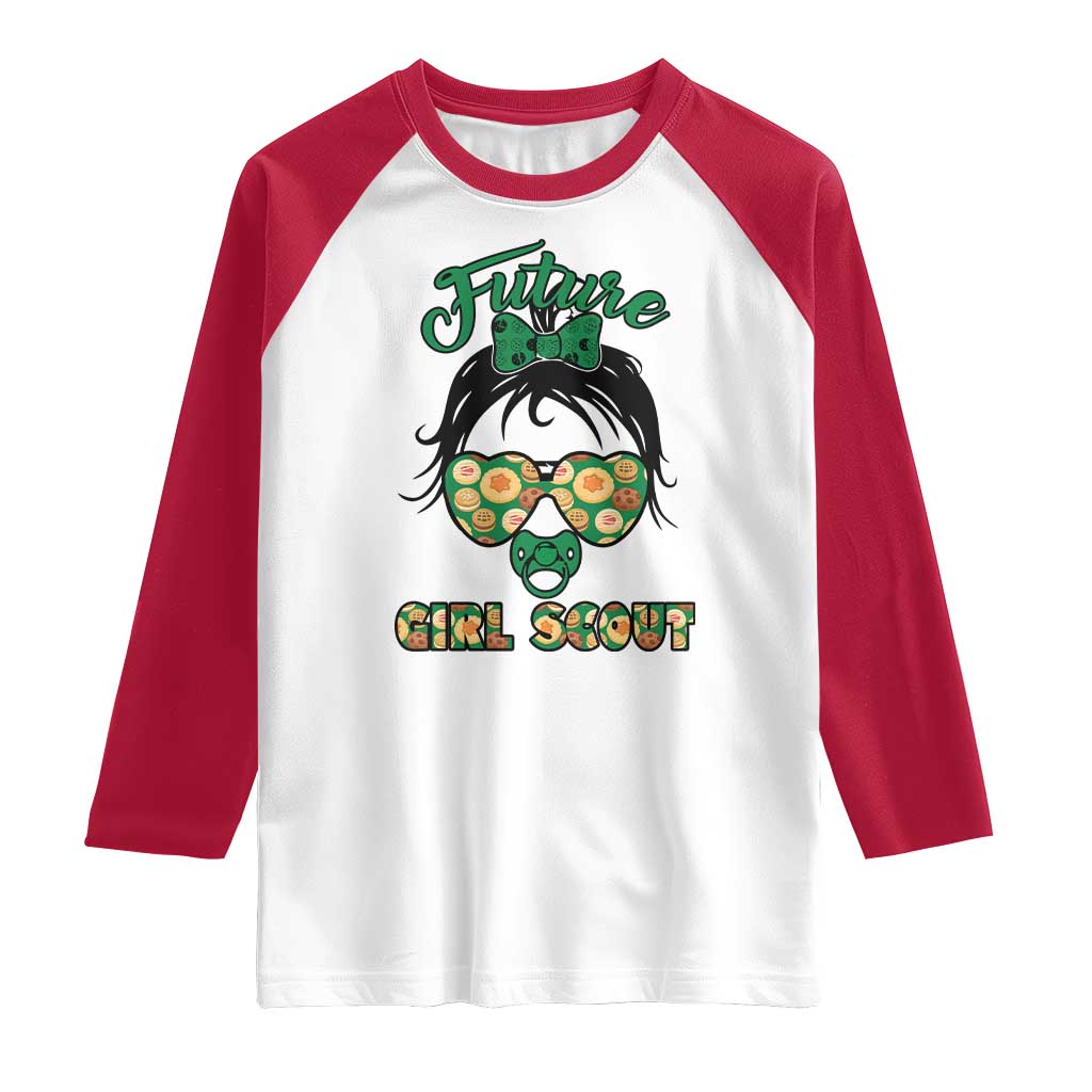 Scout Girl Cookie Dealer Raglan Shirt Troop Leader Kidlife Little Bun - Wonder Print Shop