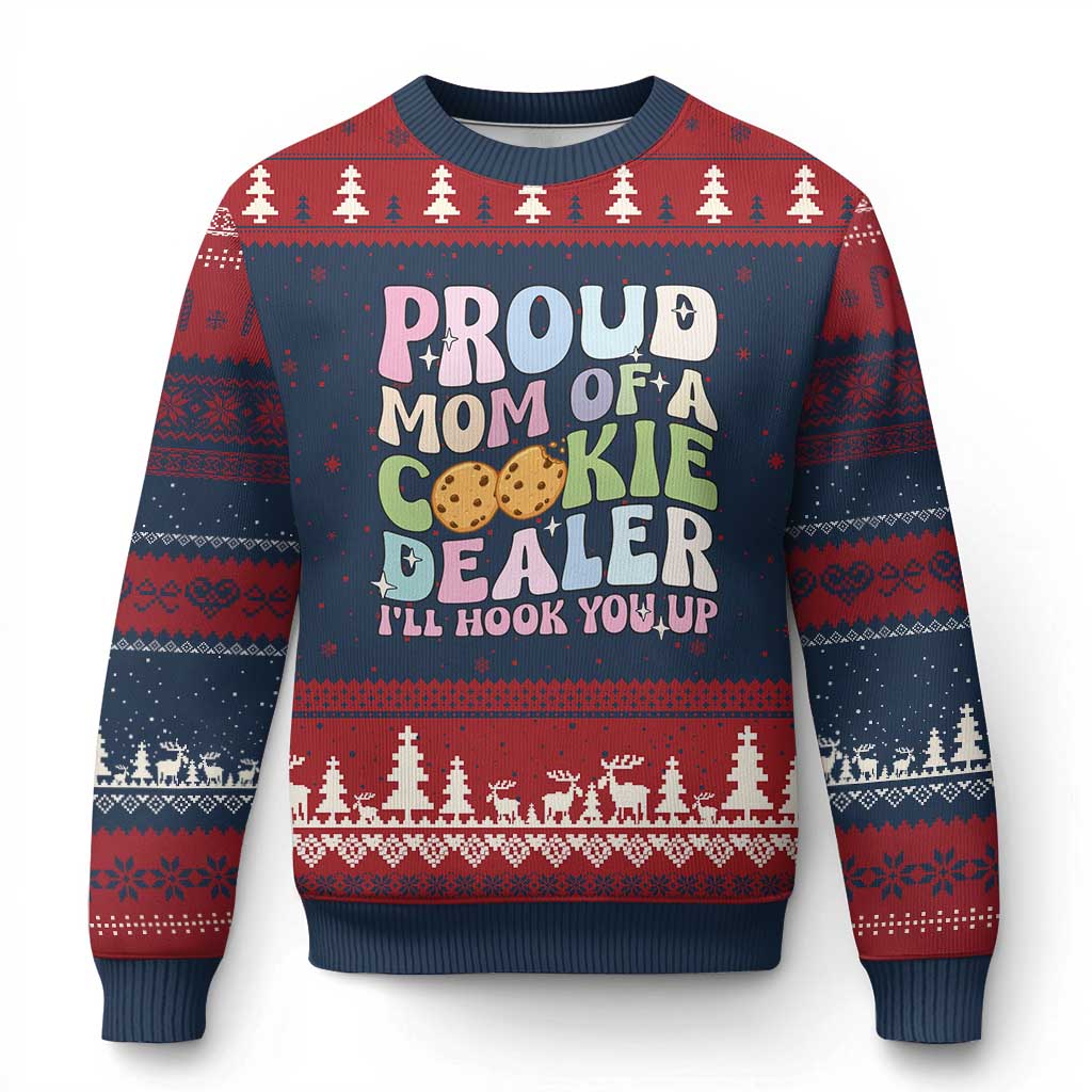 Scout Girl Mom Ugly Christmas Sweater Proud Mom Of A Cookie Dealer Troop Leader Family Matching - Wonder Print Shop