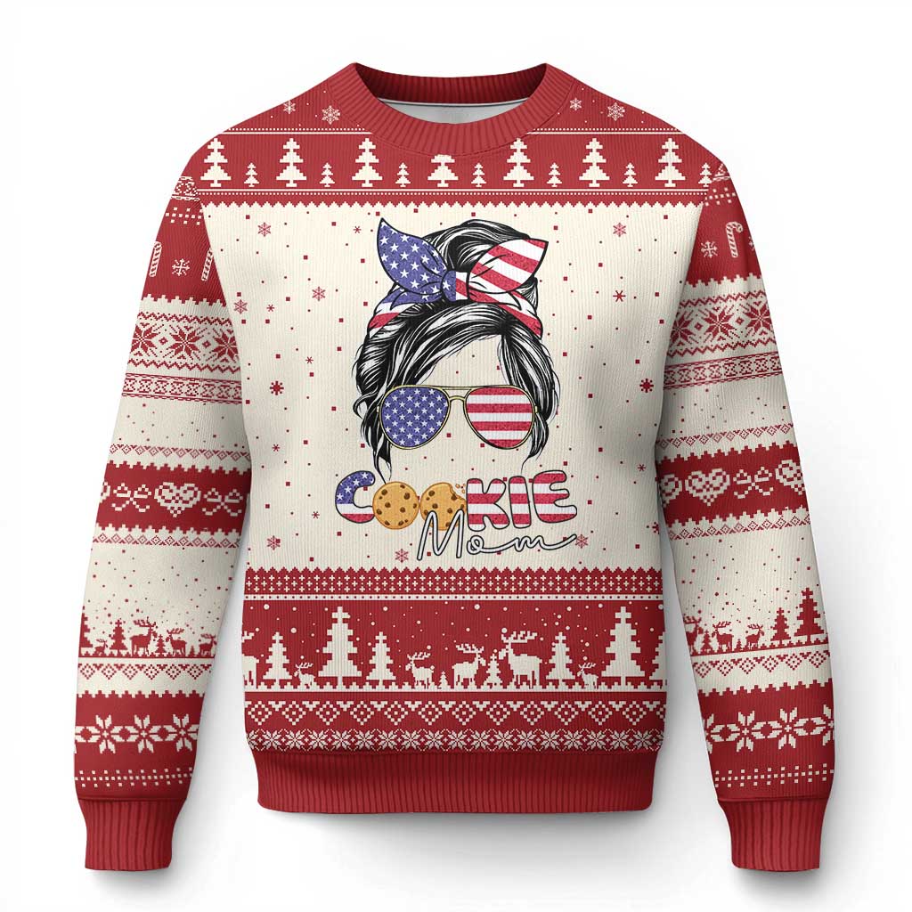 Scout Girl Mom Ugly Christmas Sweater American Proud Cookie Mom Troop Leader Family Matching - Wonder Print Shop
