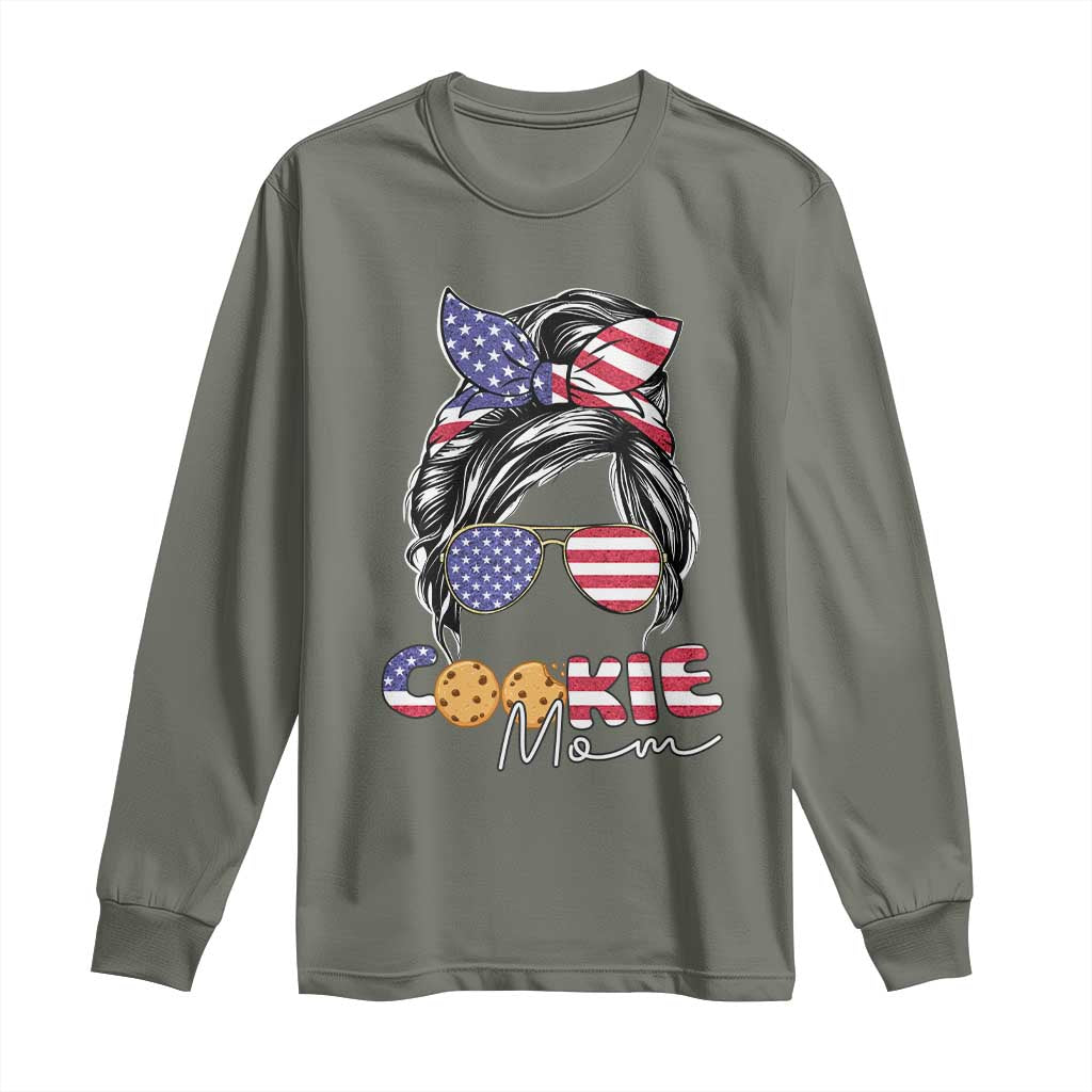 Scout Girl Mom Long Sleeve Shirt American Proud Cookie Mom Troop Leader Family Matching - Wonder Print Shop