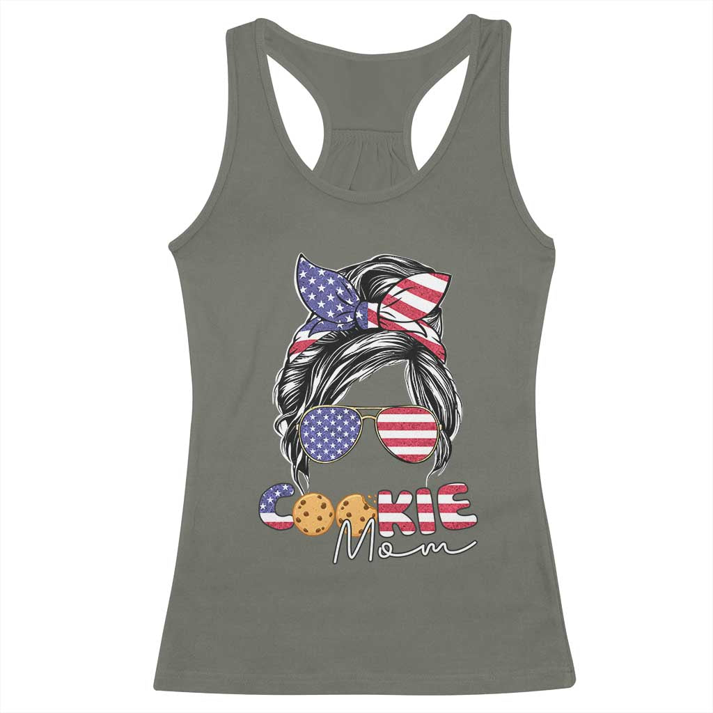 Scout Girl Mom Racerback Tank Top American Proud Cookie Mom Troop Leader Family Matching - Wonder Print Shop