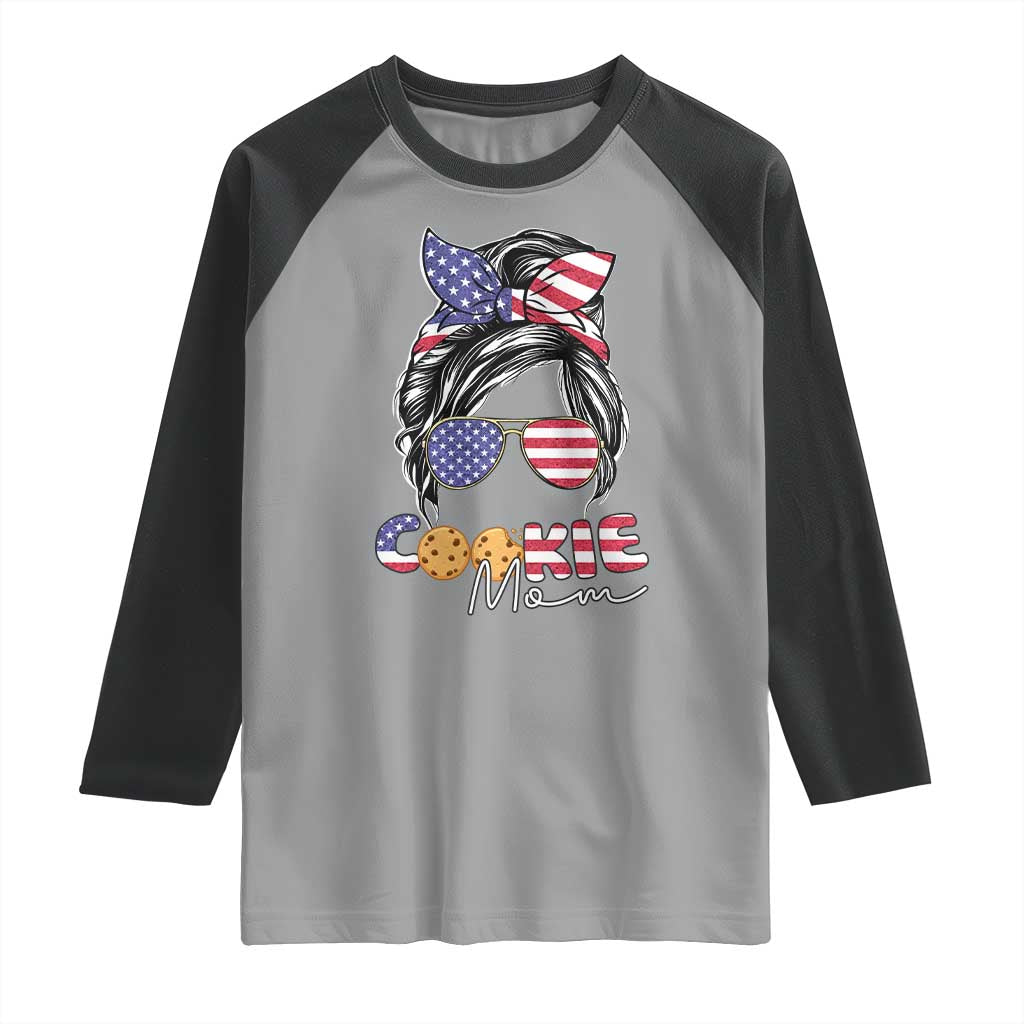Scout Girl Mom Raglan Shirt American Proud Cookie Mom Troop Leader Family Matching - Wonder Print Shop