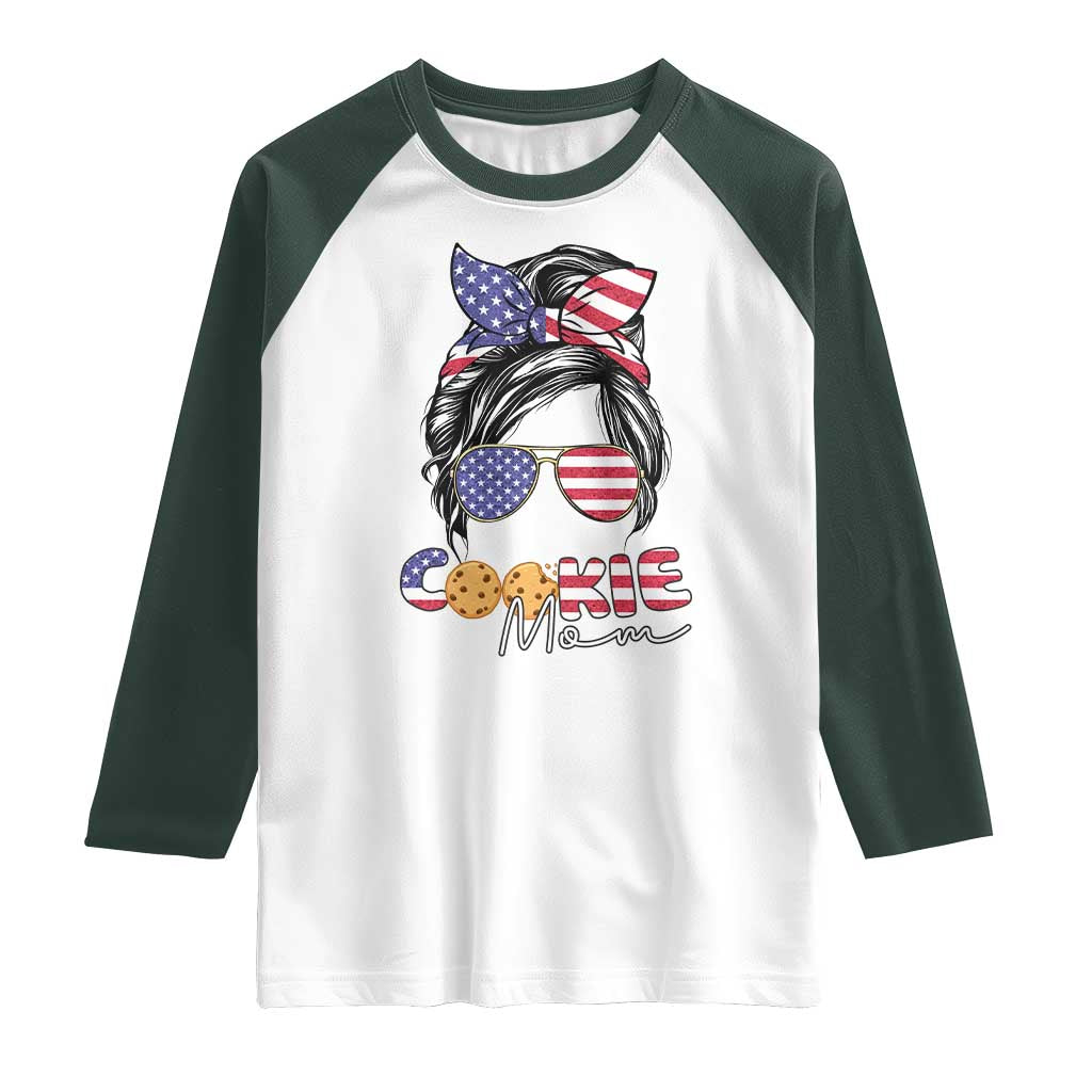 Scout Girl Mom Raglan Shirt American Proud Cookie Mom Troop Leader Family Matching - Wonder Print Shop