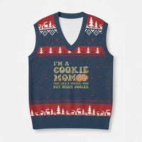 Funny Scout Girl Mom V-Neck Knit Sweater Vest I'm A Cookie Mom Cookie Dealer Troop Leader - Wonder Print Shop