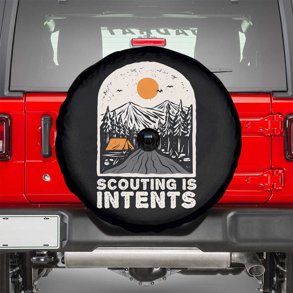 Funny Scout Camping Spare Tire Cover Scouting Is Intents Hiking Camper Outdoors Adventure - Wonder Print Shop