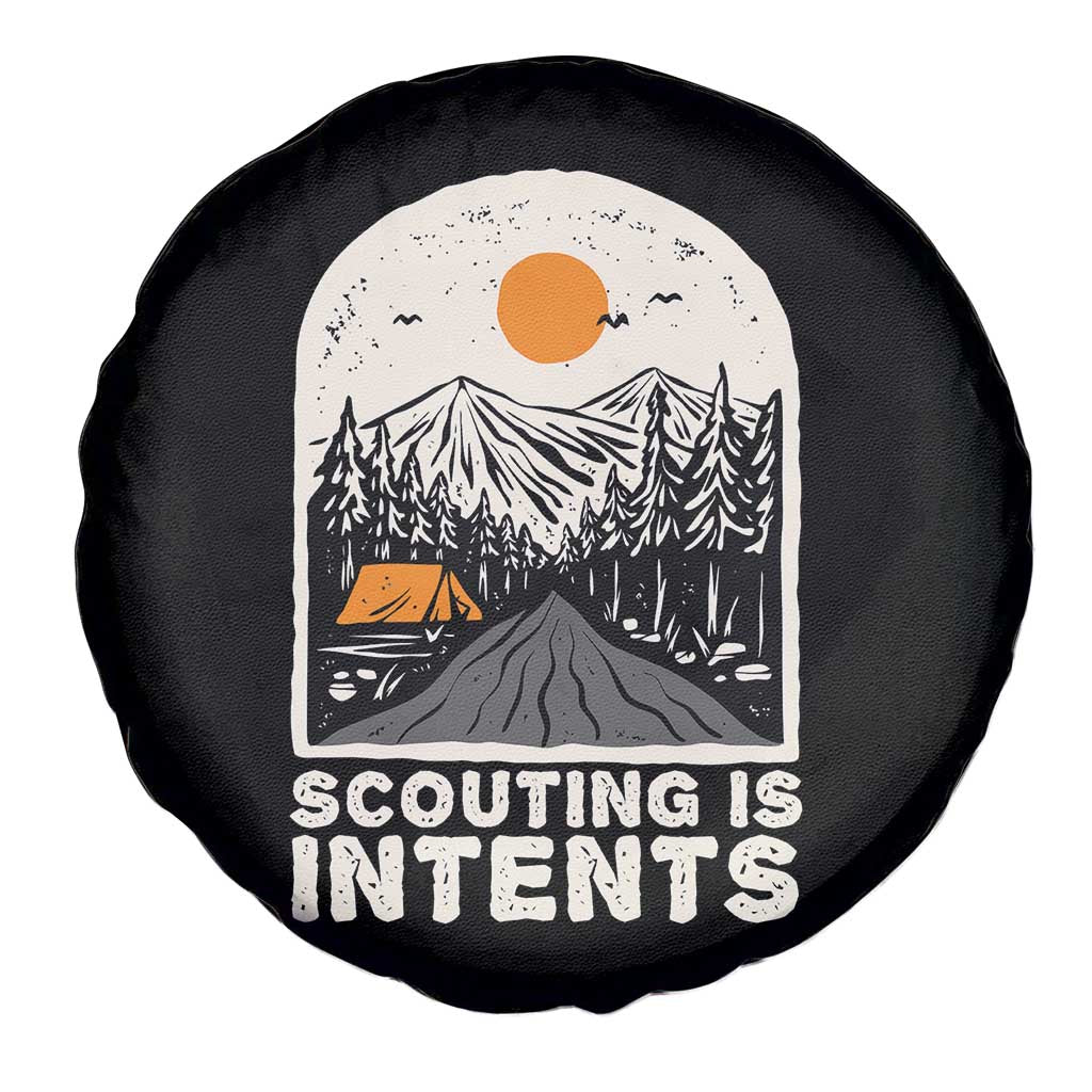 Funny Scout Camping Spare Tire Cover Scouting Is Intents Hiking Camper Outdoors Adventure - Wonder Print Shop