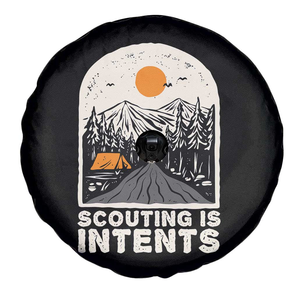 Funny Scout Camping Spare Tire Cover Scouting Is Intents Hiking Camper Outdoors Adventure - Wonder Print Shop