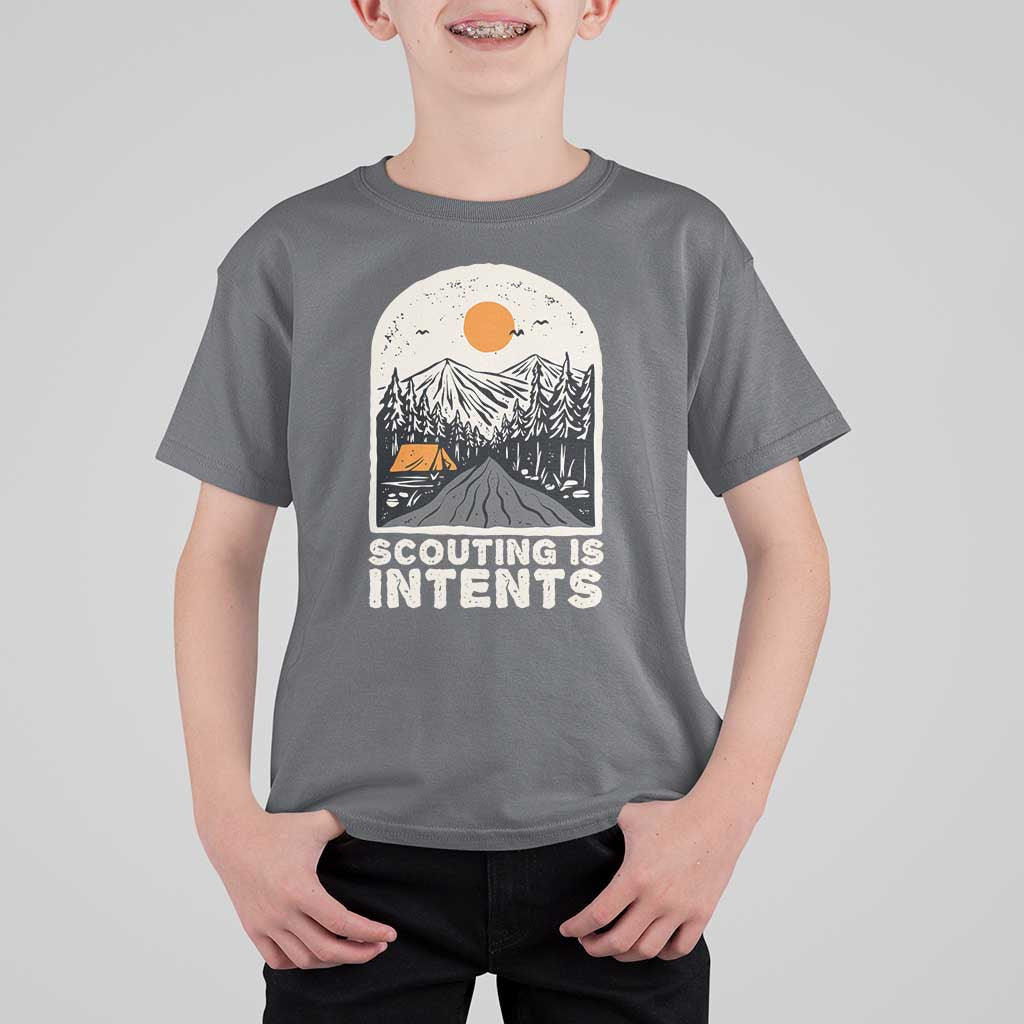 Funny Scout Camping T Shirt For Kid Scouting Is Intents Hiking Camper Outdoors Adventure - Wonder Print Shop