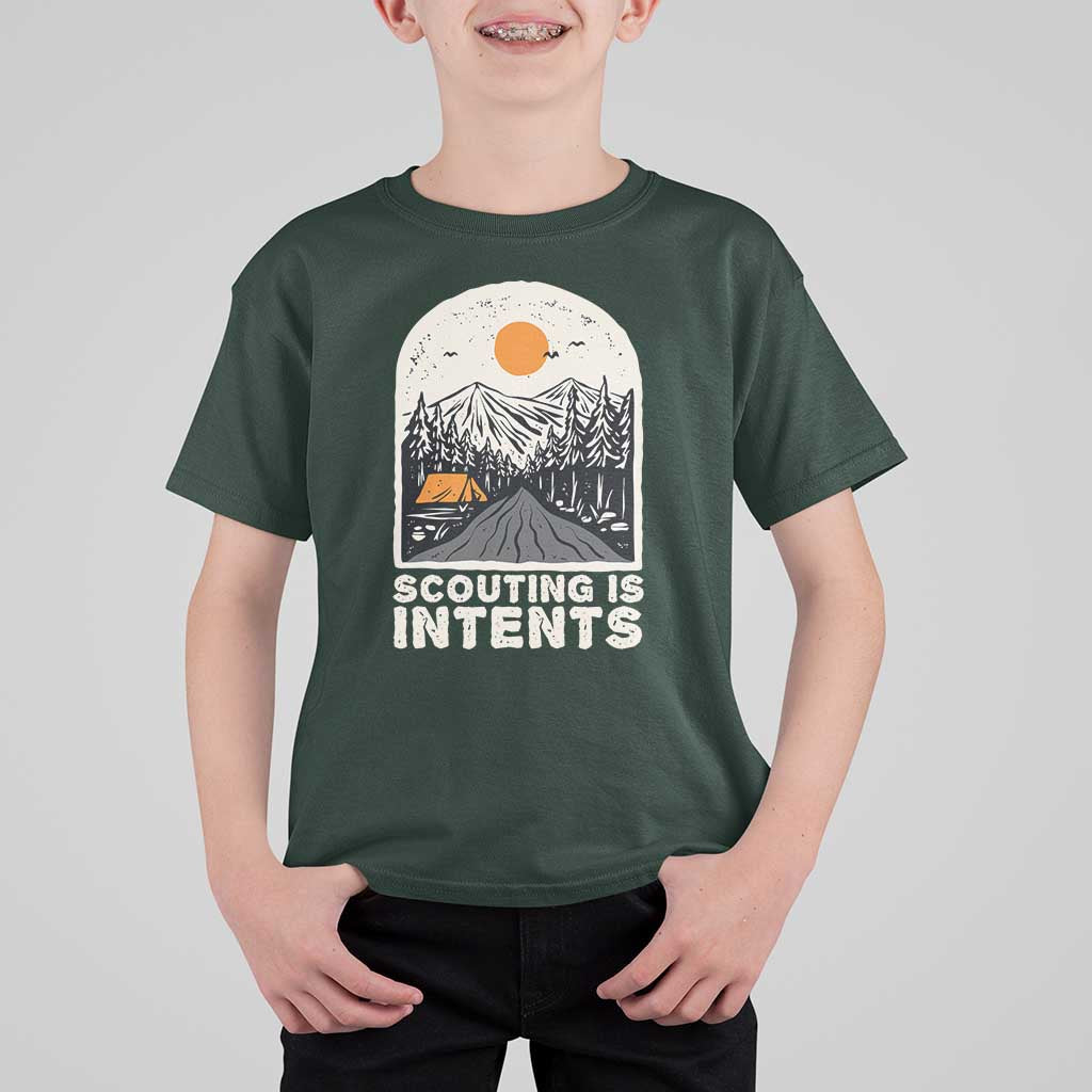 Funny Scout Camping T Shirt For Kid Scouting Is Intents Hiking Camper Outdoors Adventure - Wonder Print Shop