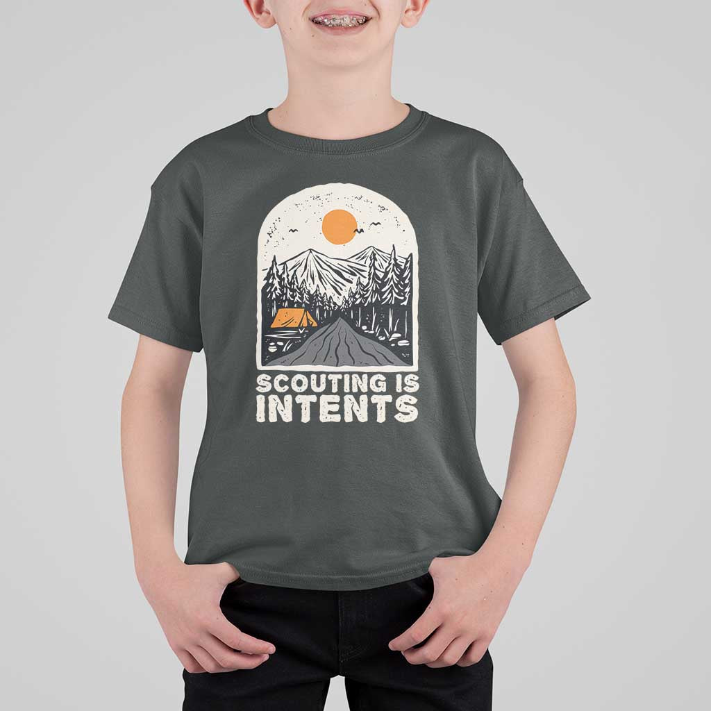 Funny Scout Camping T Shirt For Kid Scouting Is Intents Hiking Camper Outdoors Adventure - Wonder Print Shop