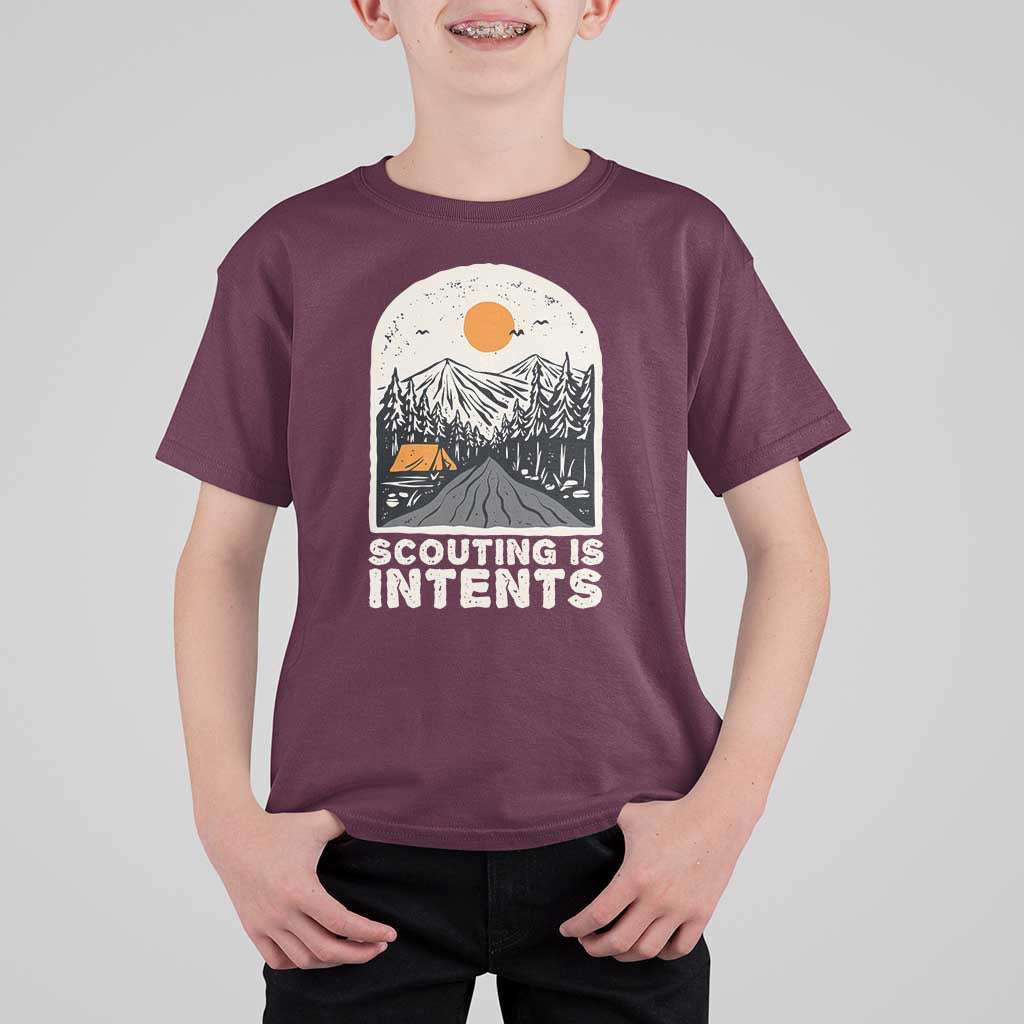 Funny Scout Camping T Shirt For Kid Scouting Is Intents Hiking Camper Outdoors Adventure - Wonder Print Shop