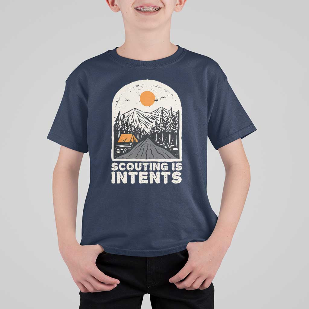 Funny Scout Camping T Shirt For Kid Scouting Is Intents Hiking Camper Outdoors Adventure - Wonder Print Shop