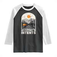 Funny Scout Camping Raglan Shirt Scouting Is Intents Hiking Camper Outdoors Adventure - Wonder Print Shop