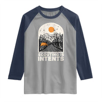 Funny Scout Camping Raglan Shirt Scouting Is Intents Hiking Camper Outdoors Adventure - Wonder Print Shop