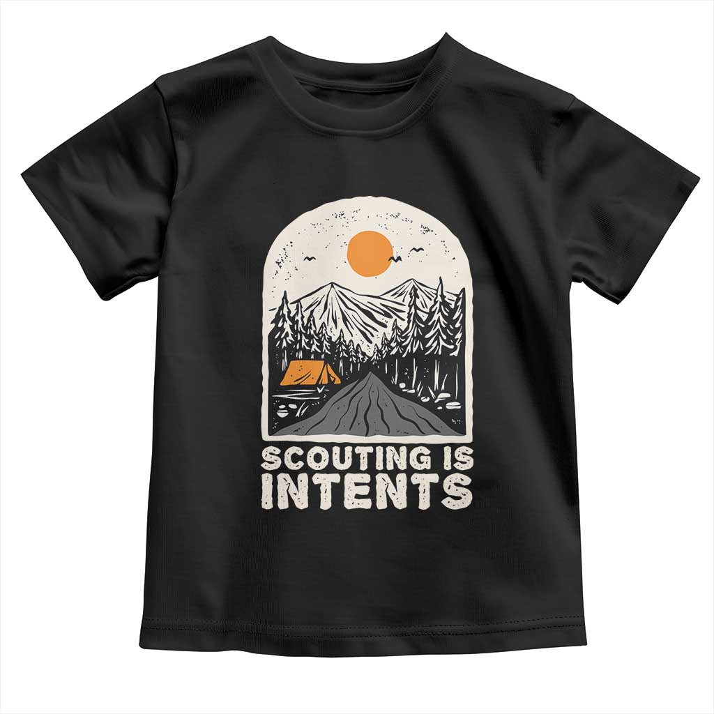 Funny Scout Camping Toddler T Shirt Scouting Is Intents Hiking Camper Outdoors Adventure - Wonder Print Shop